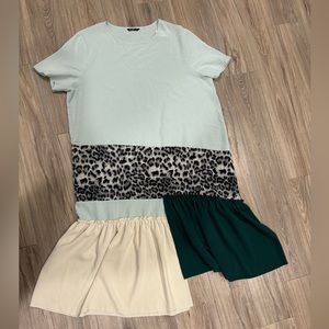 Mixed print midi dress